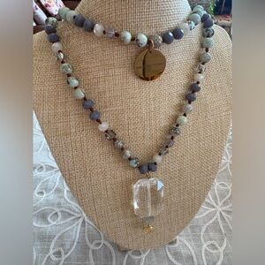 “Unfuckwithable” Multi-Colour Double-Knotted Beaded Necklace with Word Coin